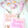 Rose Gold Team Bride Hen Party Vip Pass Lanyard Favours, thumbnail 4 of 12