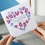 Personalised Floral Heart New Born Baby Card, thumbnail 1 of 8