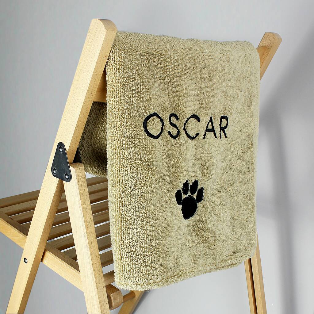 personalised pet paw towel by sassy bloom as seen on tv