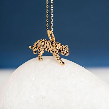 18ct Gold Plated Tiger Necklace, 2 of 12