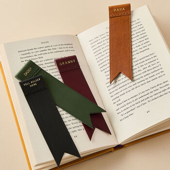 Personalised Hand Stitched Leather Bookmark, 6 of 7