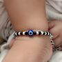 Baby Evil Eye Nazaria Black And Silver Bracelet/Anklet, thumbnail 2 of 3