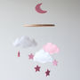 Cloud Star And Moon Baby Mobile White And Gold, thumbnail 4 of 8