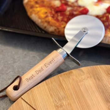 Personalised Best Dad Ever Pizza Cutter, 2 of 3