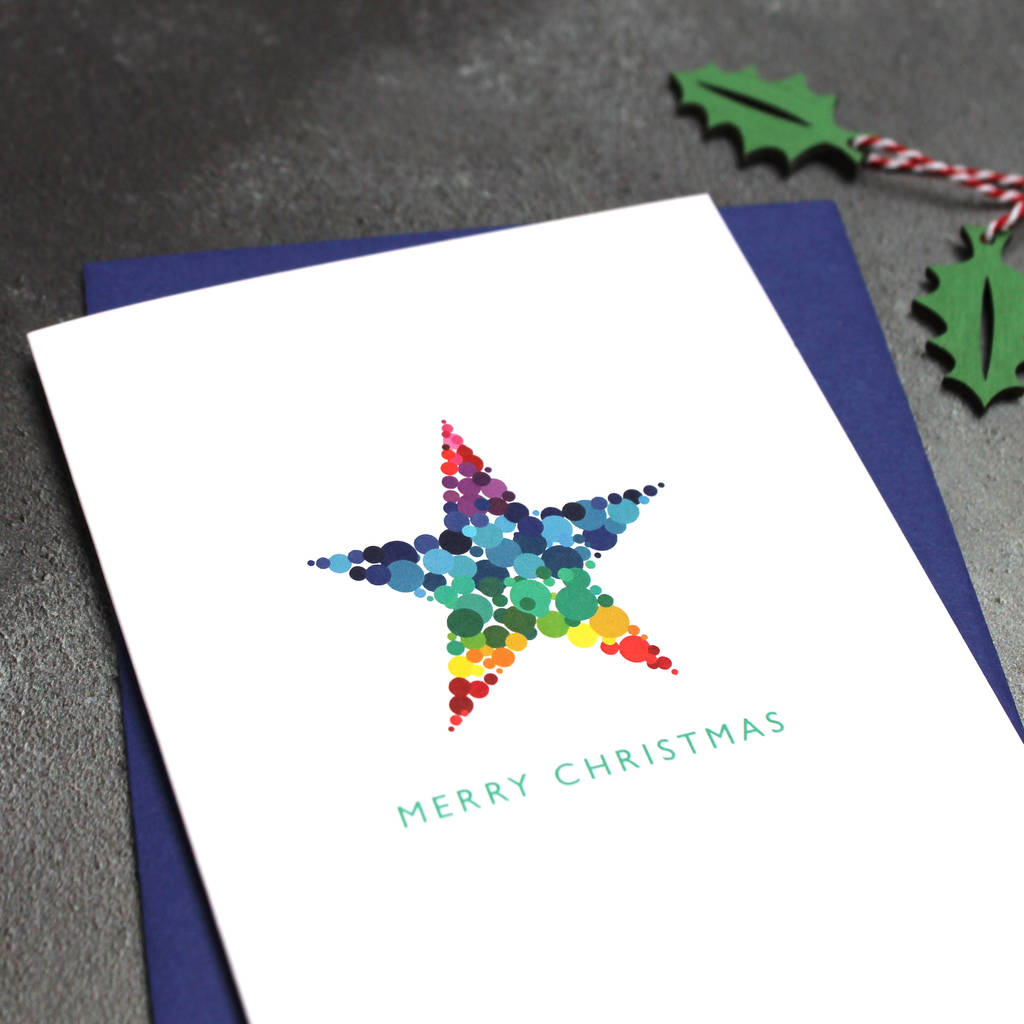 Bright Modern Christmas Star Cards By Mock Up Designs | notonthehighstreet.com