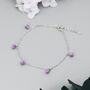 Delicate Purple Opal Beaded Charm Bracelet, thumbnail 2 of 10