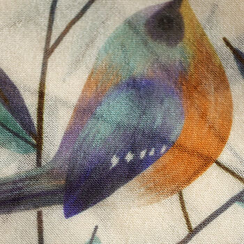 Fine Wool Robin Bird Wild And Plum Tree Print Scarf, 8 of 12