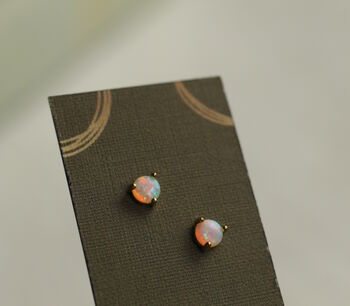 Tiny Opal Stud Earrings, 2 of 7