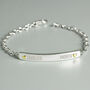 Personalised Two Names Sterling Silver And 9ct Gold Bar Bracelet, thumbnail 1 of 2