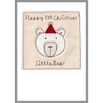 Personalised Polar Bear 1st Christmas Card Girl Or Boy, 10 of 10
