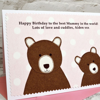 'Mummy Bear' Personalised Birthday Card, 4 of 6
