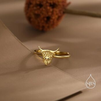 Highland Cow Ring In Sterling Silver, 8 of 12