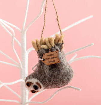 Personalised Felt Sloth Decoration, 4 of 6