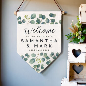 Personalised Floral Leaf Hanging Banner, 2 of 5