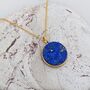 The Circle Lapis Lazuli Gemstone Necklace Gold Plated, thumbnail 5 of 7