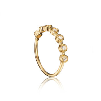 Silver/Gold Round Diamond Style Half Eternity Ring, 6 of 9