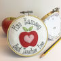 Personalised Best Teacher Ever Apple Embroidered Card, thumbnail 6 of 6