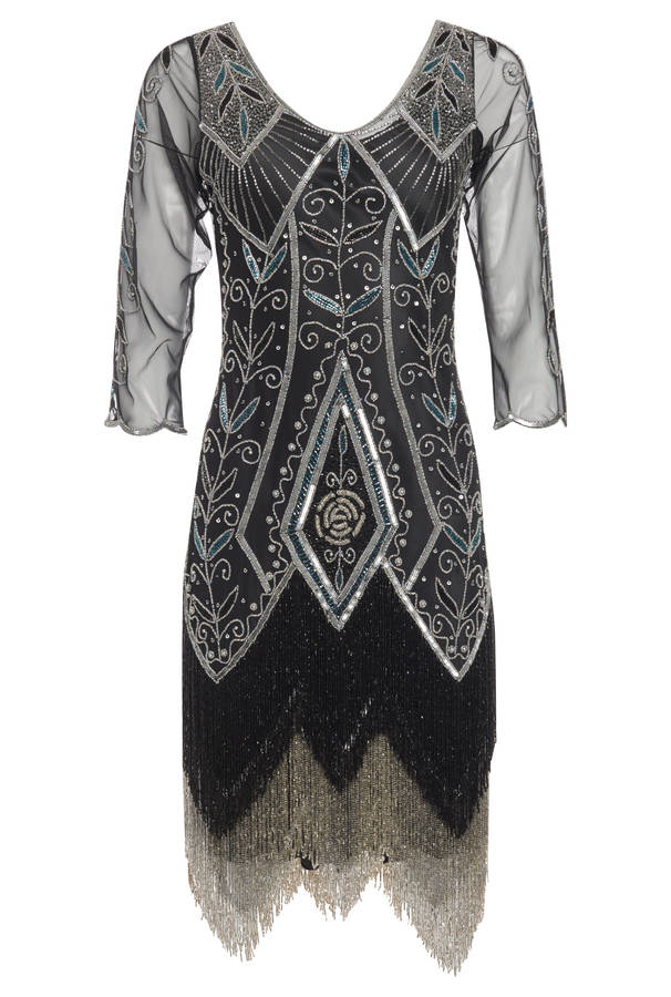 fringe dress with art deco embellishment by gatsbylady london ...