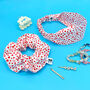 Romantic Red Hearts Hair Scrunchie And Headband Set, thumbnail 1 of 5
