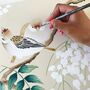 Two Birds And Wisteria Chinoiserie Giclée Print, thumbnail 4 of 4