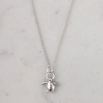 Tiny Turtle Necklace, Silver, 4 of 6