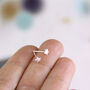 Sterling Silver Tiny Brushed Star Stud Earrings, thumbnail 1 of 6