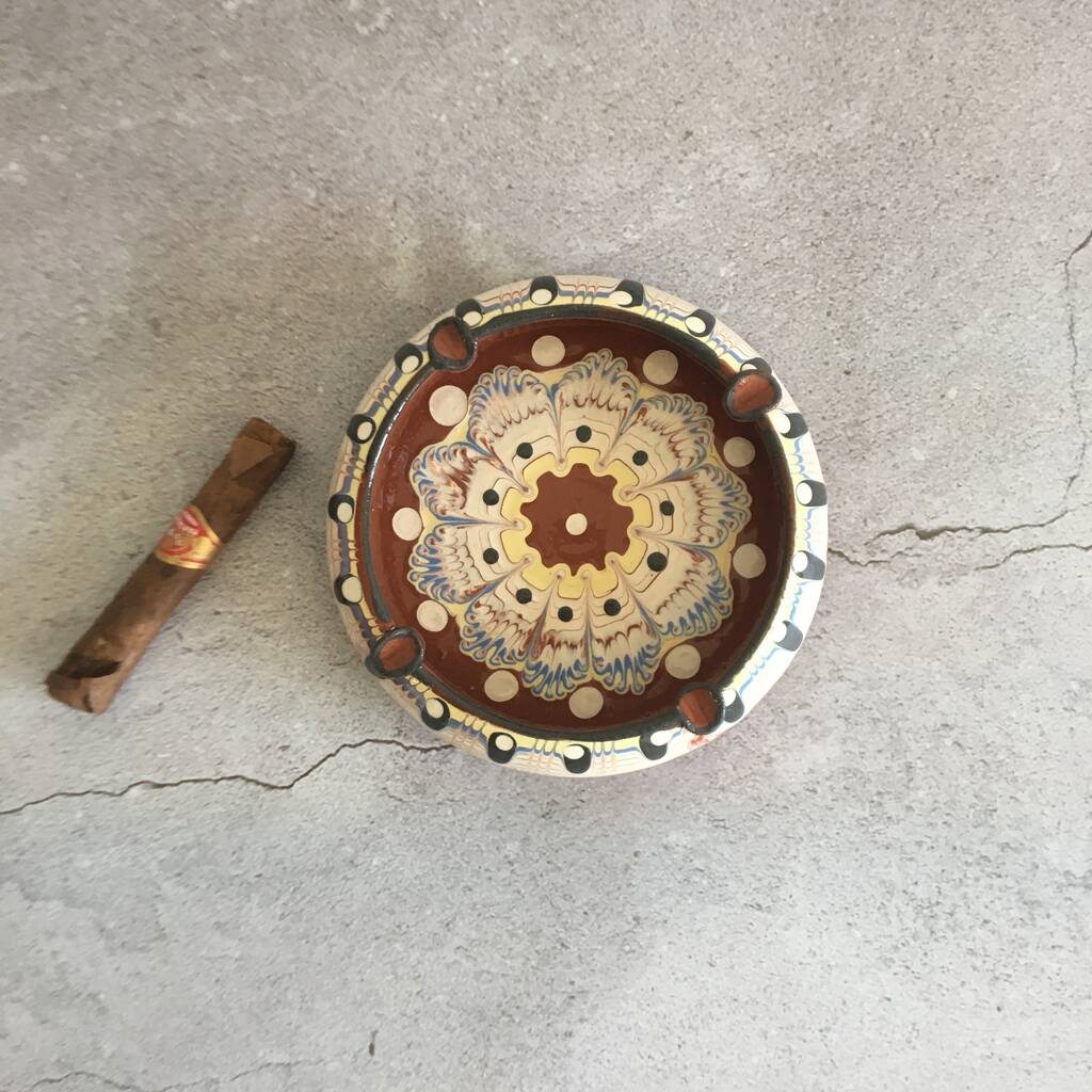 Large Ceramic Cigar Ashtray In Pastel Tones By The Tottem Artisan
