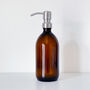 Refillable Amber Bottle With Silver Metal Pump, thumbnail 5 of 7