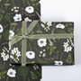 Botanical Gift Wrap 'Wild Meadow' Black, thumbnail 4 of 4