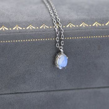 Moonstone Pendant Necklace In Sterling Silver, 2 of 10