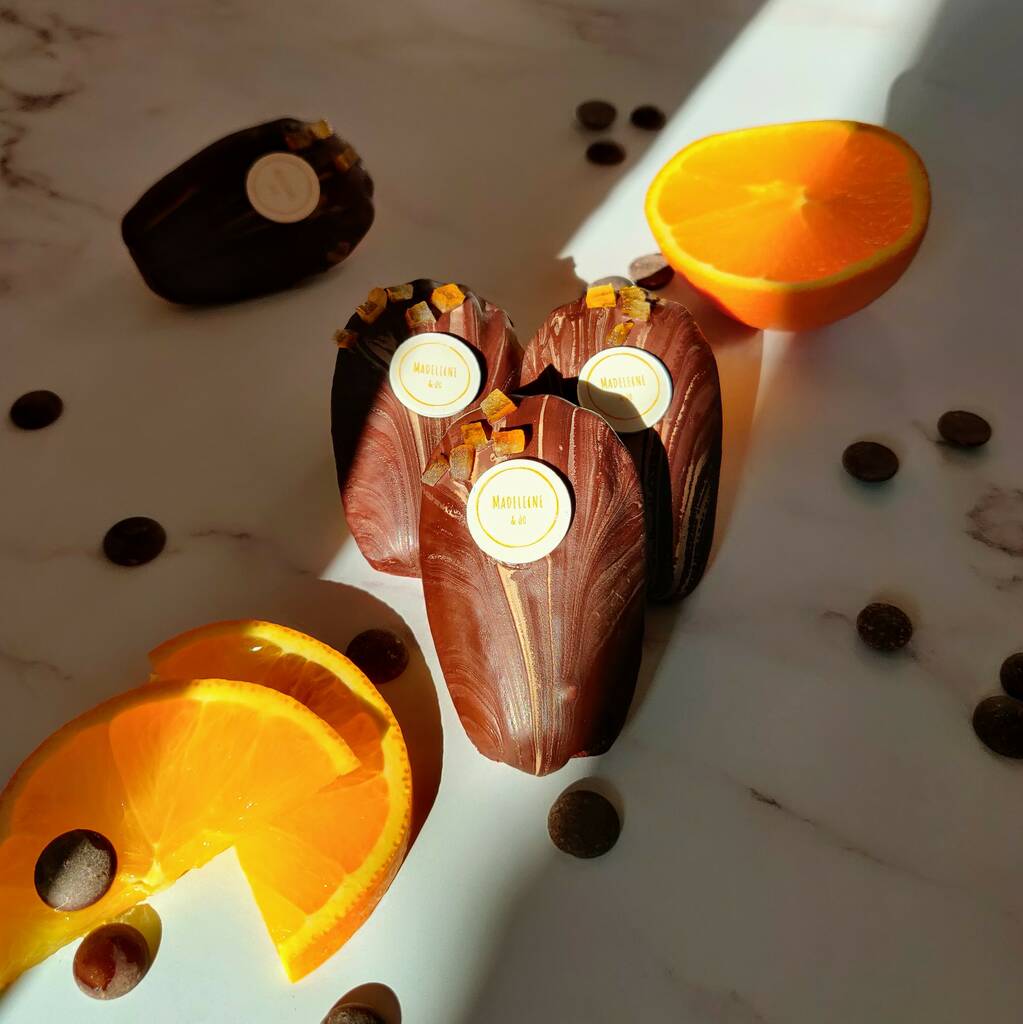 Orange And Dark Chocolate Madeleine Gift Box By Madeleine And Co 