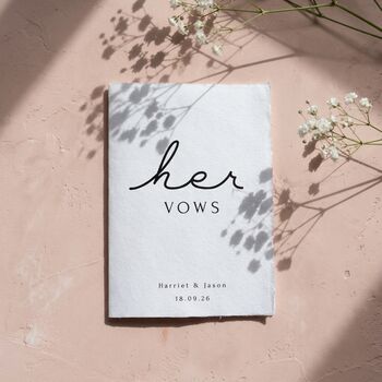 Personalised Wedding Vow Cards His And Her Vow Books, 3 of 10