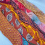 Fair Trade Recycled Sari Hair Neck Scarf Square 55cm, thumbnail 12 of 12