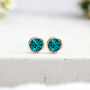 Yellow Gold Plated December Topaz Birthstone Stud Earrings, thumbnail 3 of 9