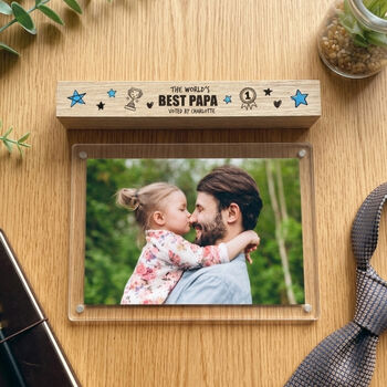 Personalised The World's Best Dad Wooden Base 6x4' Photo Frame, 3 of 8