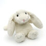Mini Cream Bunny And Matching Baby Rattle, Gift Bag, thumbnail 4 of 9