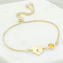 Gold Plated Initial And November Birthstone Bracelet, thumbnail 1 of 5