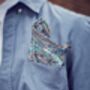 Mens Lilac And Aqua Paisley Print Pocket Square, thumbnail 3 of 6