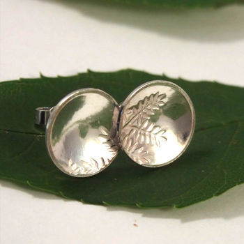 Sterling Silver Ash Leaf Earrings, 2 of 5