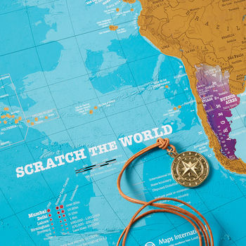 Scratch The World® Watercolour Edition Map With Coin, 3 of 5