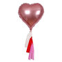 Pink Heart Shaped Valentine's Balloons With Tassels, thumbnail 4 of 5