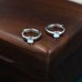 Sterling Silver Delicate Moonstone Huggie Hoop Earrings, thumbnail 2 of 10