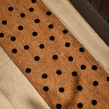 Polka Dot Natural Coir Doormat, 2 of 4