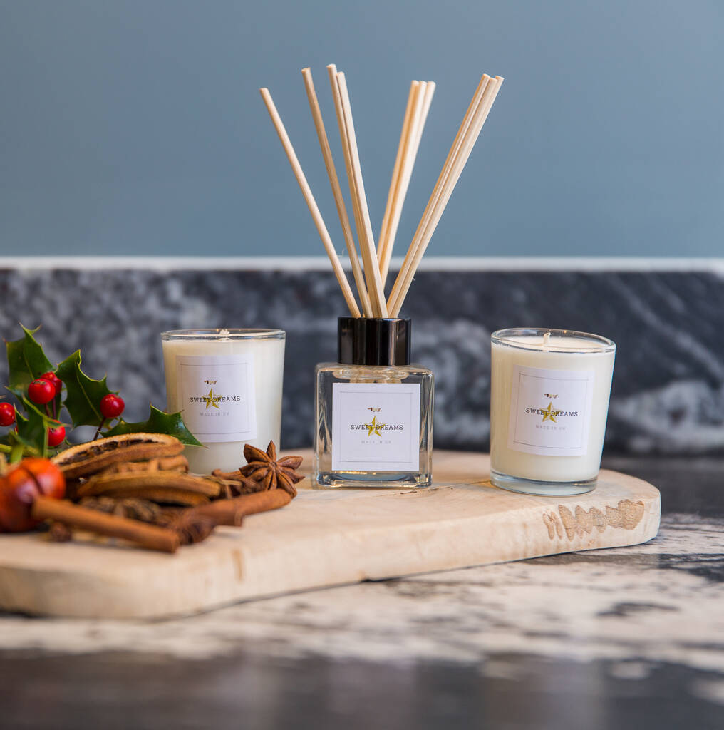 Natural Reed Diffuser And Votive Candle Gift Set By Ollie & Co