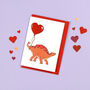 Heart Stegosaurus Dinosaur Greeting Card, thumbnail 1 of 3