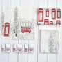 Red Telephone Box Linen T Towel, thumbnail 5 of 5