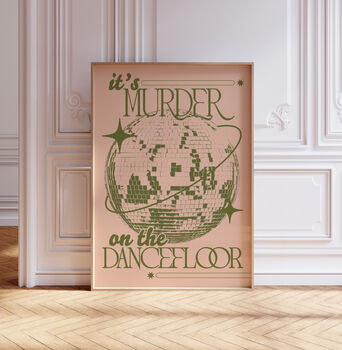 Murder On The Dancefloor Print | Disco Ball | Music Poster | Wall Art | A5 A4 A3 | | Bold | Typographic | Quote | Wall Decor |, 5 of 8
