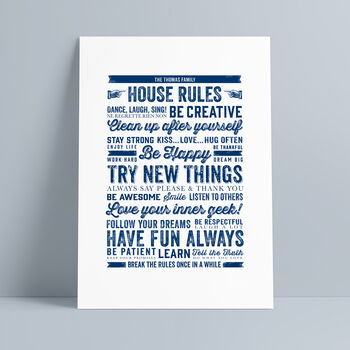 Personalised Family House Rules Print, 3 of 7
