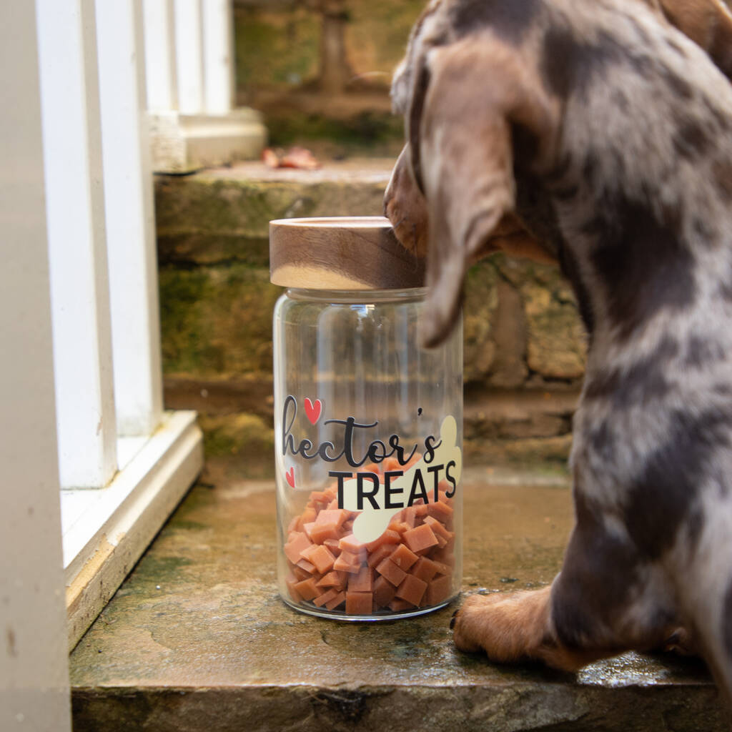 Personalised Dog Bone Treat Glass Storage Jar, 1 of 7