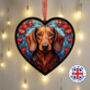 Dachshund Stained Glass Effect Heart Suncatcher, thumbnail 6 of 9